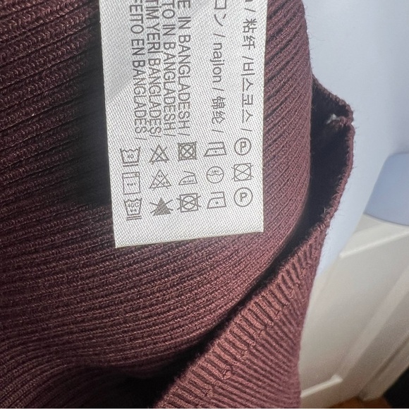 NWT Zara Women’s Medium Brown Rib Knit Off Shoulder Crop Top Sweater M - Picture 11 of 16
